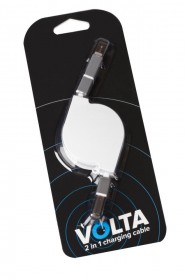 Кабель Volta, 2 в 1, белый